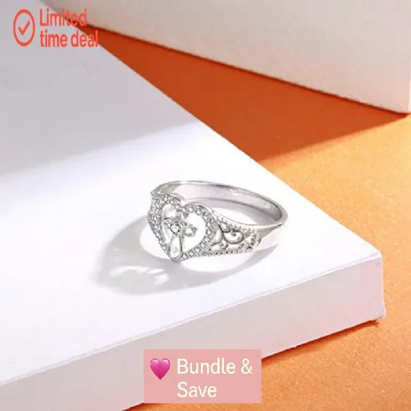 925 Sterling Silver Heart Cross Ring Size 8 Religious Jewelry Gift for Women